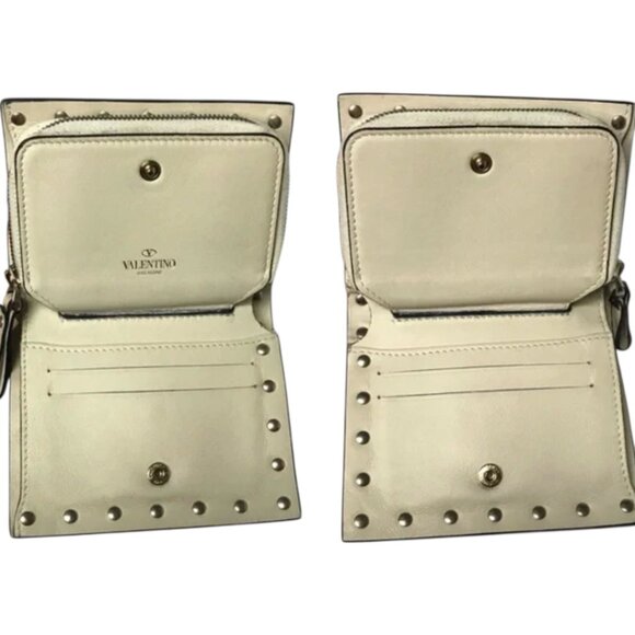 Valentino Garavani Rockstud Leather Card Holder Ivory - Picture 6 of 7